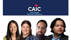 CAIC AIA Canada National Conference logo with navy blue background