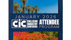 CIC Collision Industry Conference 2026 attendee program cover with palm trees