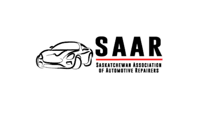 SAAR automotive repair association logo with stylized car outline