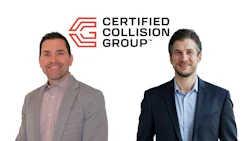 Certified Collision Group logo with two professional men in business attire