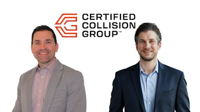 Certified Collision Group logo with two professional men in business attire