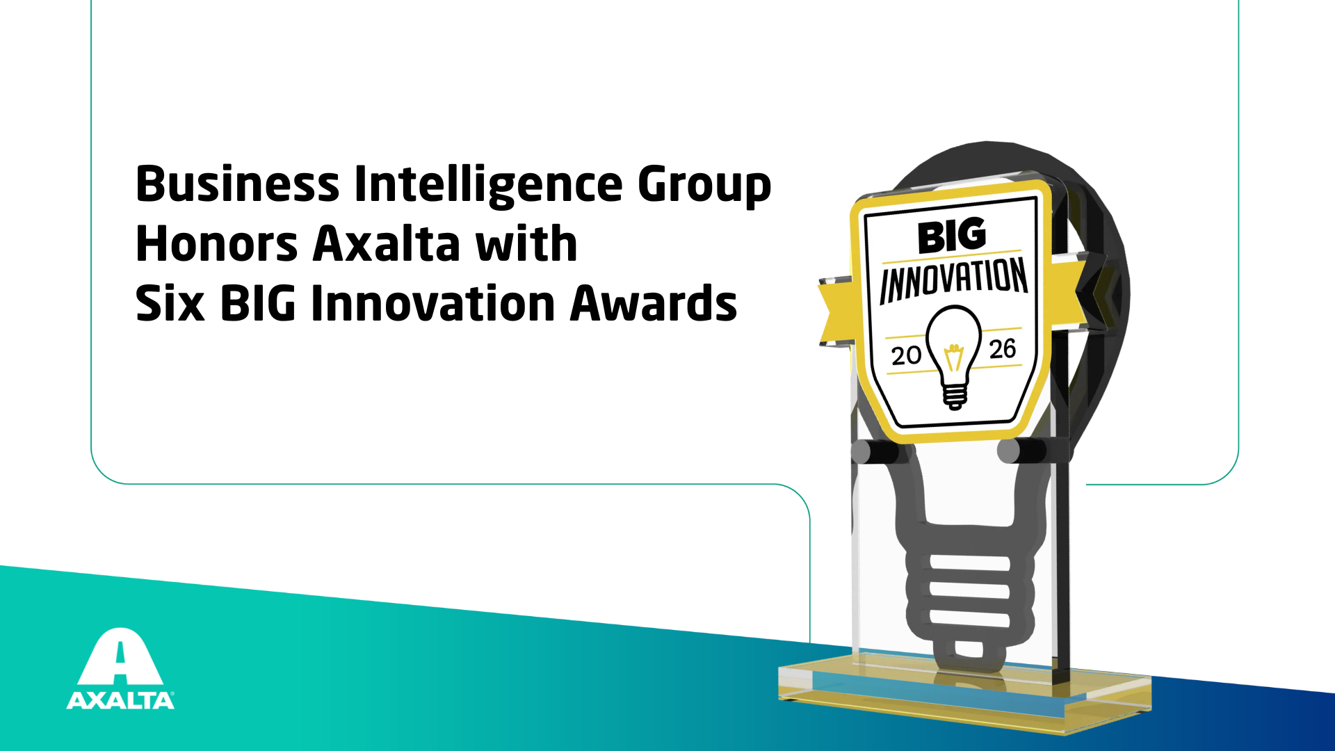 Axalta receives six BIG Innovation Awards, showcasing a light bulb trophy