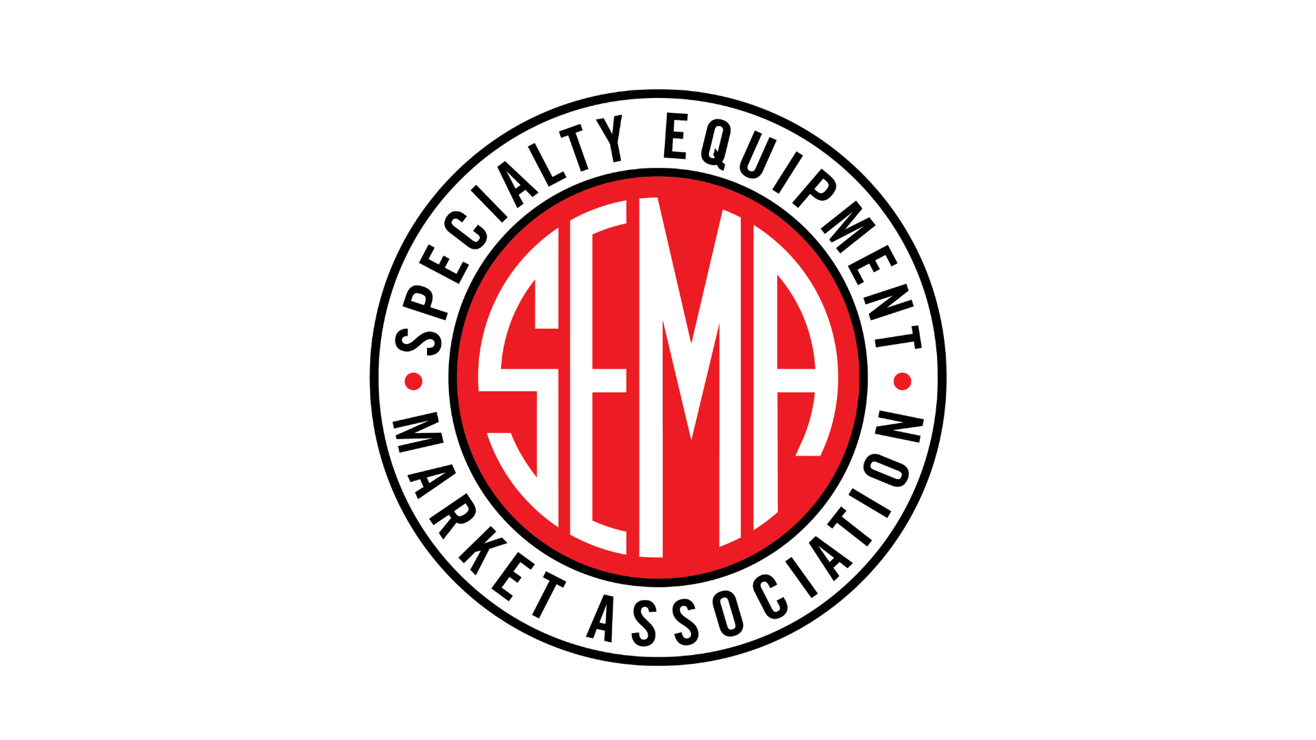 SEMA Specialty Equipment Market Association circular logo in red, white, and black