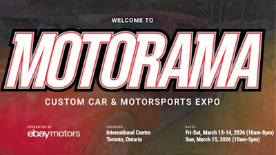 Motorama Custom Car & Motorsports Expo event poster for Toronto, March 2026