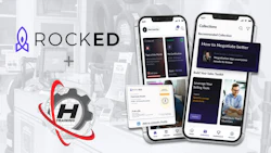 Rocked and H Training mobile app interfaces showcasing learning and negotiation platforms