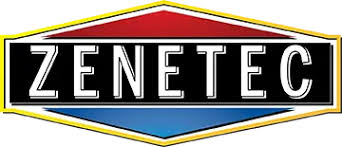 Zenetec corporate logo with bold black text on hexagonal color-blocked background