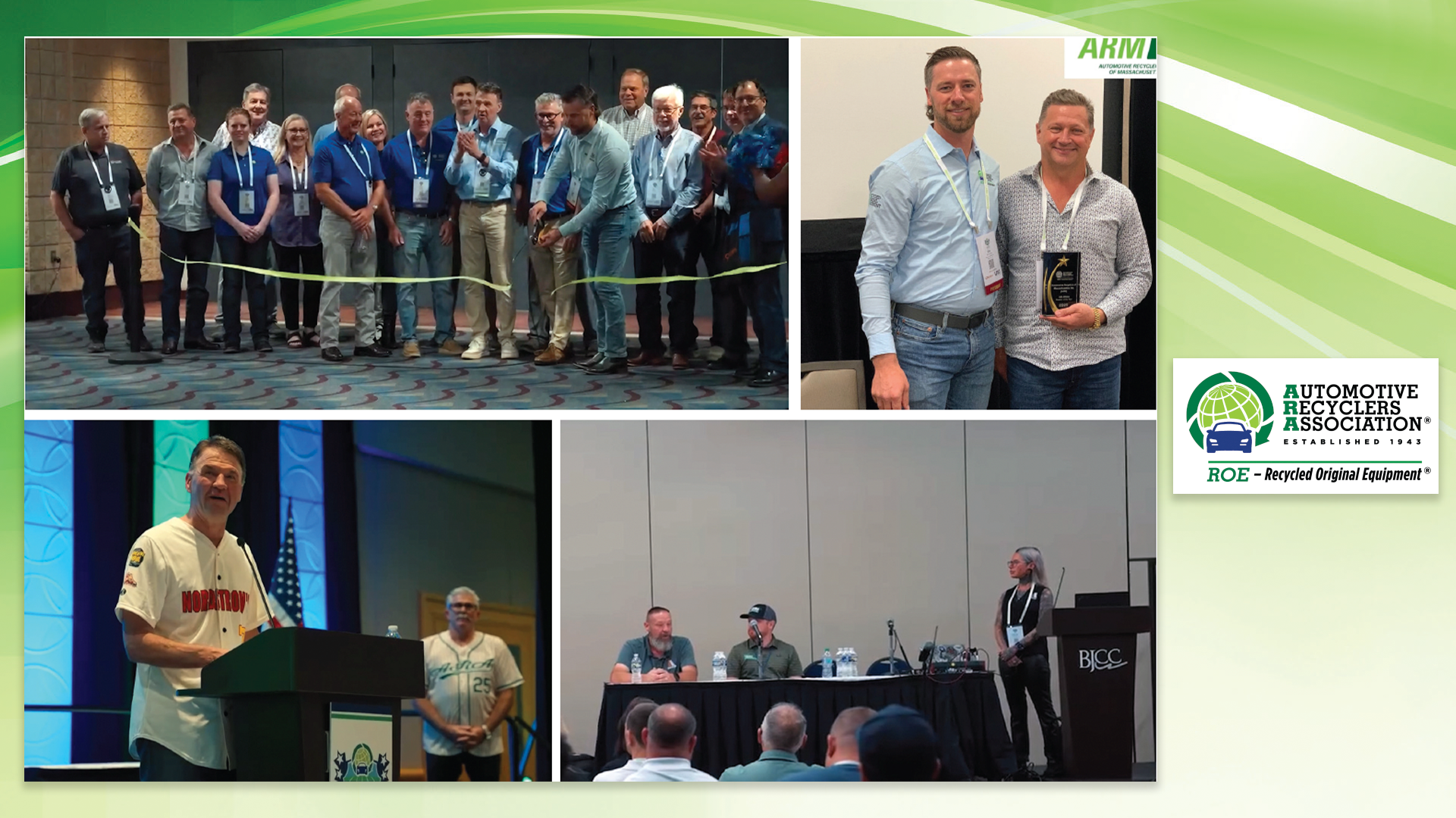 Automotive Recyclers Association conference event with multiple panel sessions and networking