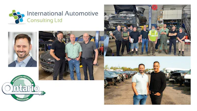 International Automotive Consulting Ltd logo with automotive team and workshop images