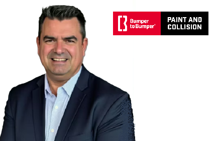 Bumper to Bumper Paint and Collision corporate logo with professional male executive