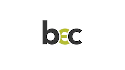 BEC logo with lowercase letters in black and green