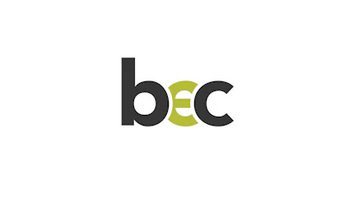 BEC logo with lowercase letters in black and green