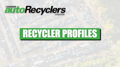 Canadian Auto Recyclers Magazine logo with 'Recycler Profiles' banner