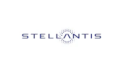 Stellantis corporate logo in dark blue with circular dot pattern