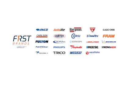 First Brands Group corporate logo collection featuring automotive and industrial brand logos