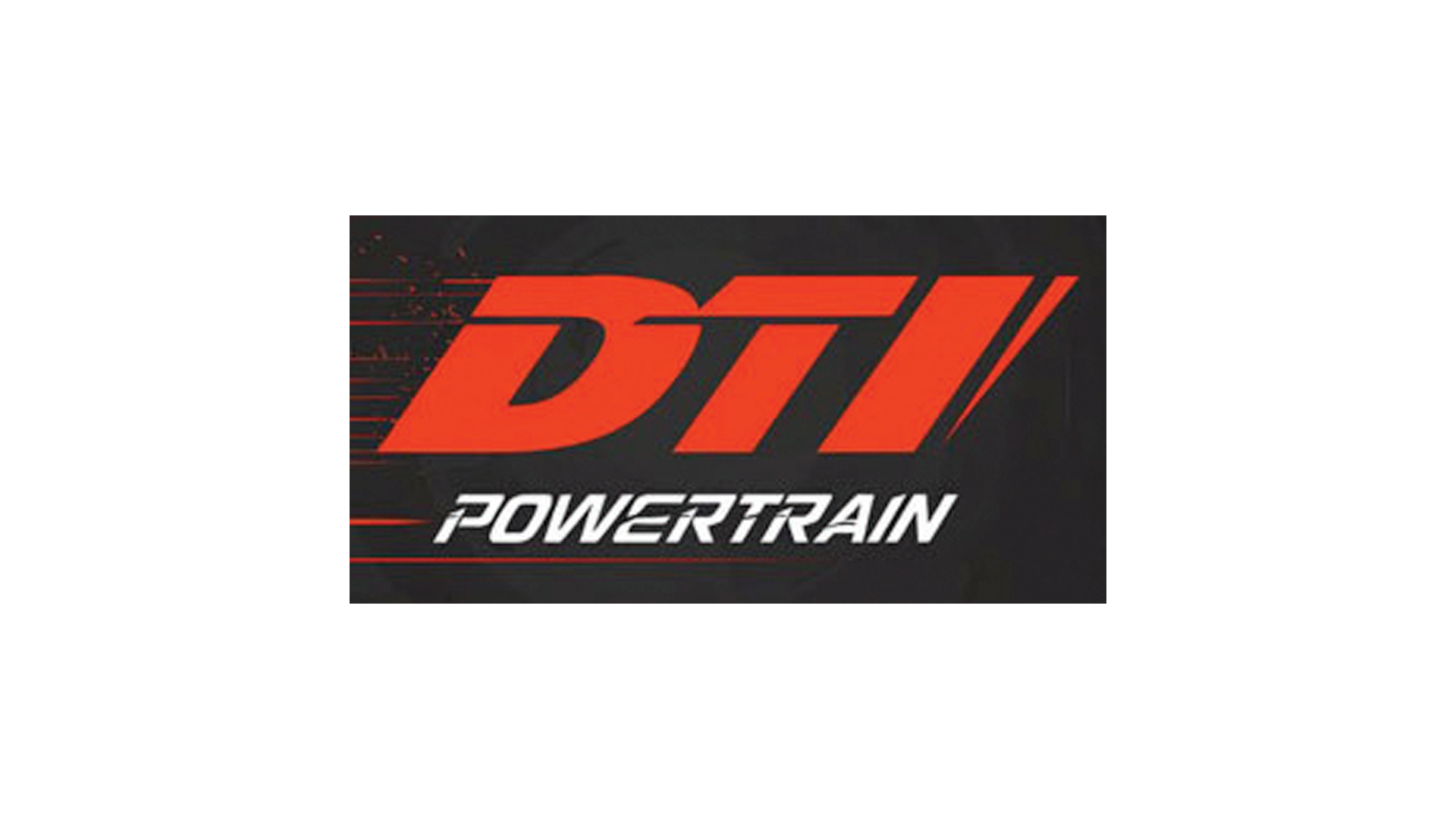 DTI Powertrain logo in red and black with angular design