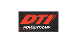 DTI Powertrain logo in red and black with angular design