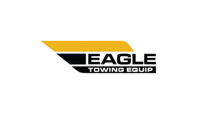 Eagle Towing Equipment logo with yellow and black angular design