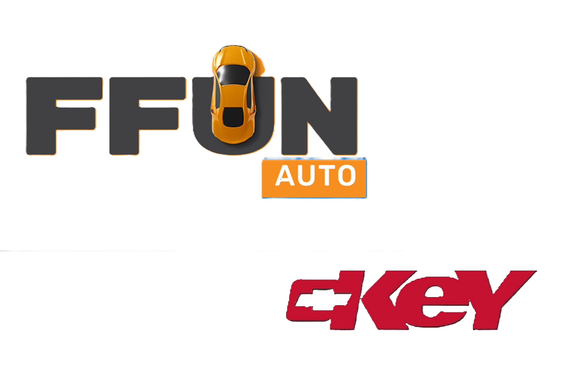 FFUN AUTO and GKEY brand logos featuring orange car icon and red text design