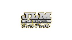 JLM Metal Recycling & Auto Parts logo in gray and yellow