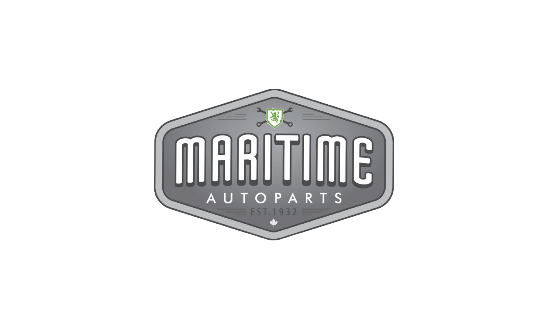 Maritime Auto Parts gray shield-shaped corporate logo