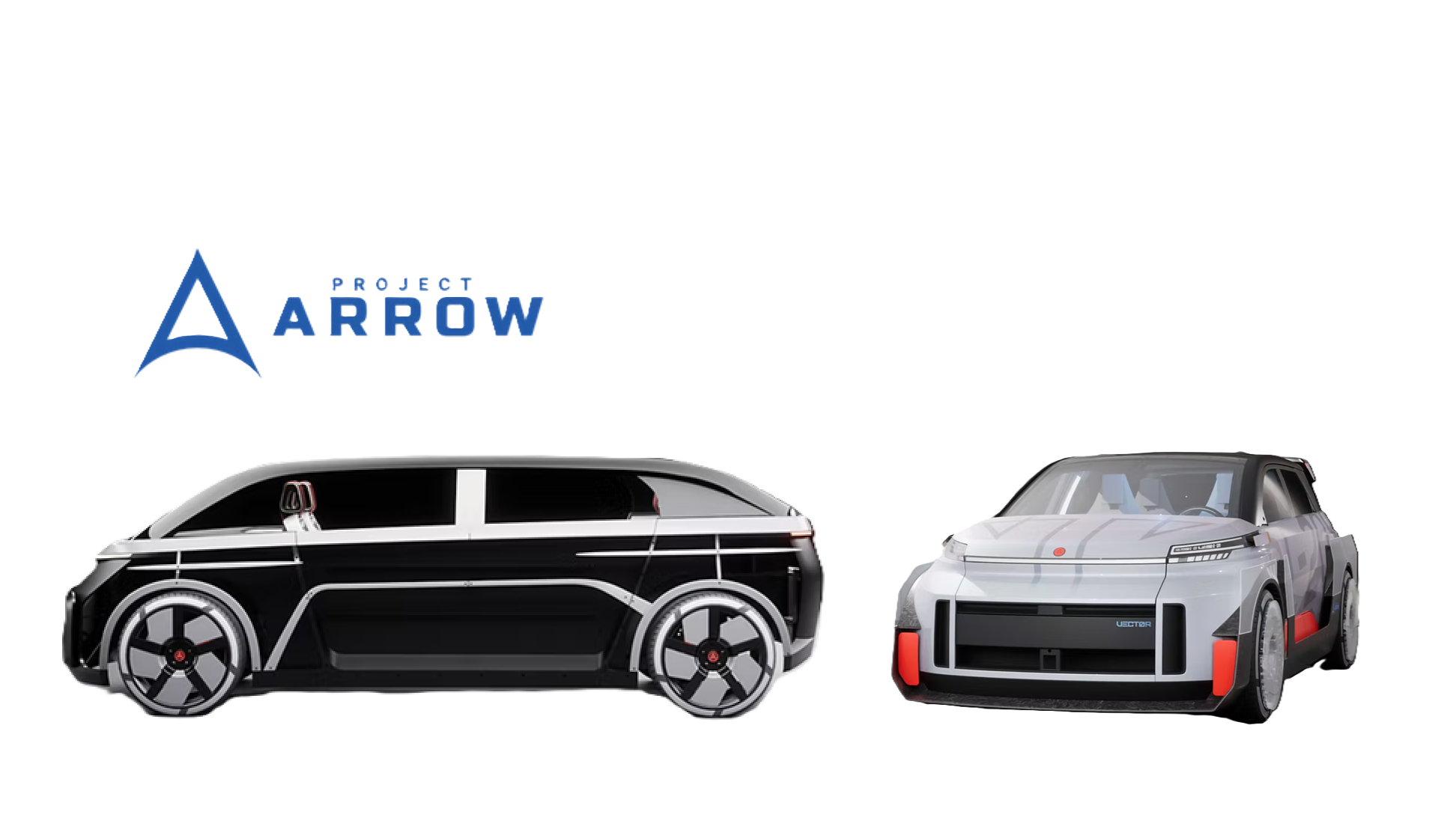 Project Arrow logo featuring blue arrow symbol with company text