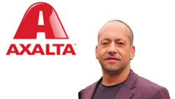 Axalta logo with professional headshot of male executive in burgundy blazer