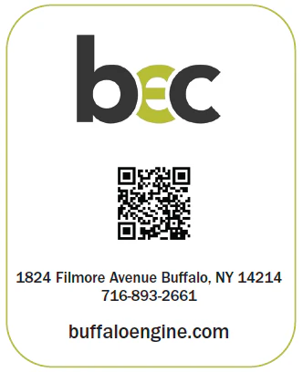 BEC logo with black and green letters and QR code