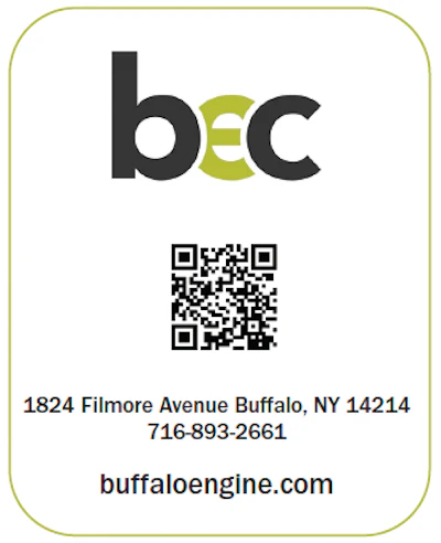BEC logo with black and green letters and QR code