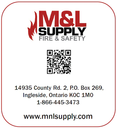M&L Supply Fire & Safety company logo with contact information