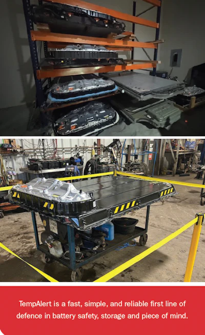 Battery safety equipment and storage modules in industrial workshop setting
