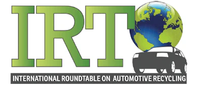 IRT logo featuring globe and car, representing automotive recycling organization