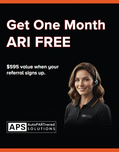 APS AutoPARTnered Solutions promotional ad with customer service representative