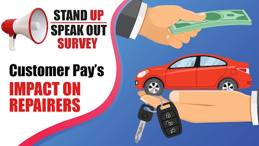 Survey graphic showing hands exchanging money, car keys, and a red car