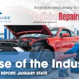 Auto repair shop monthly industry report showing red car under maintenance
