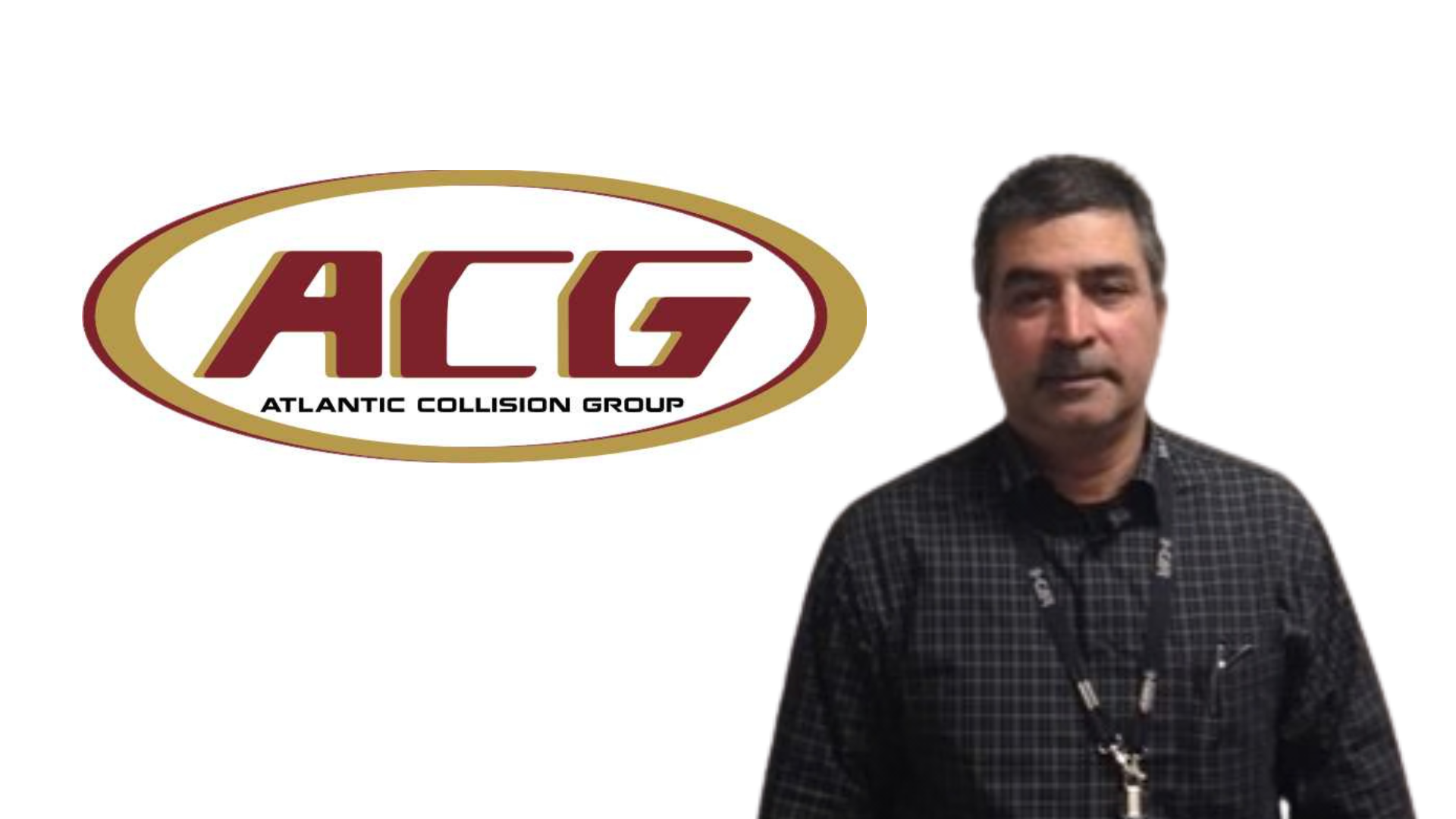 Atlantic Collision Group ACG logo with maroon text in gold oval frame