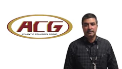 Atlantic Collision Group ACG logo with maroon text in gold oval frame