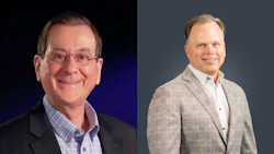 Two professional headshots of men in business attire against neutral backgrounds