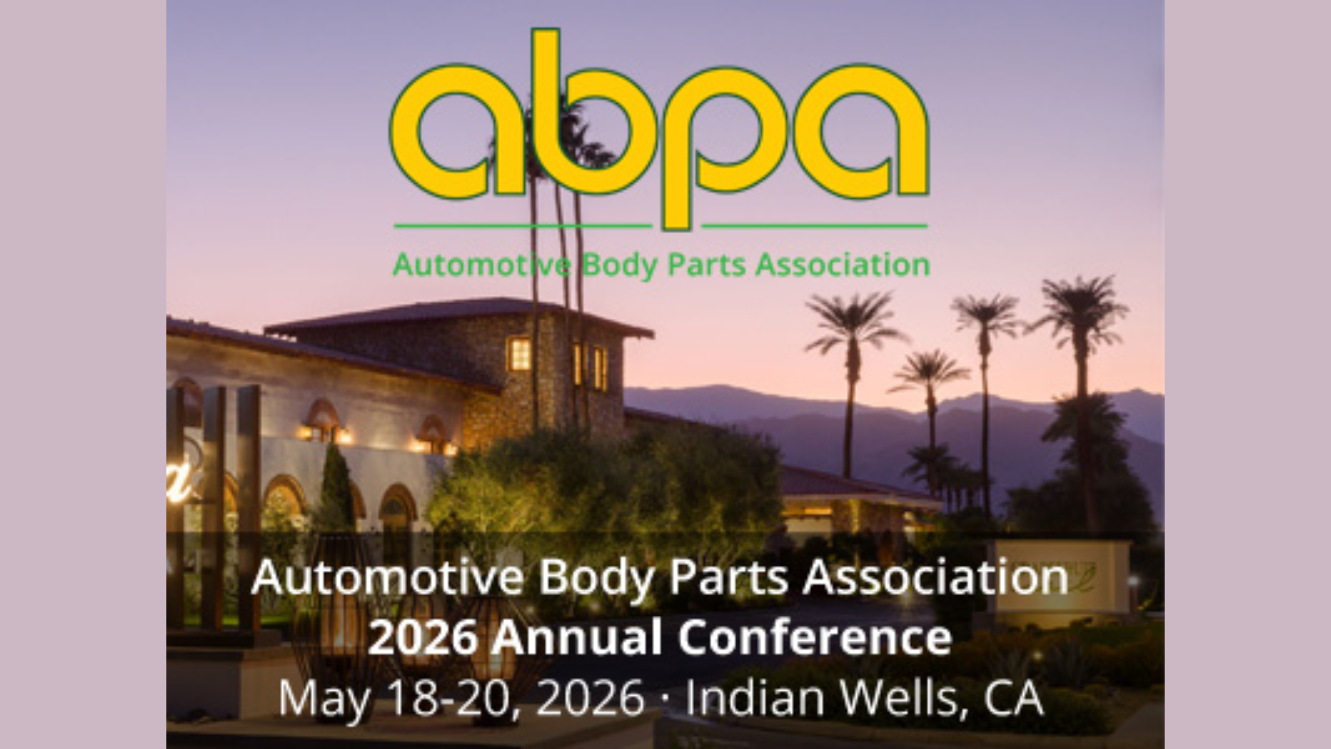 ABPA conference logo for 2026 annual event in Indian Wells, CA
