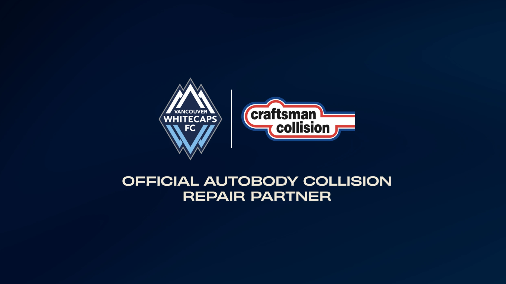 Vancouver Whitecaps FC and Craftsman Collision partnership announcement for official autobody collision repair services
