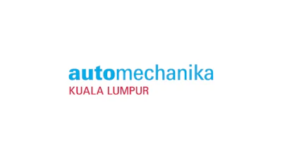 Automechanika Kuala Lumpur logo with cyan text and magenta location subtitle