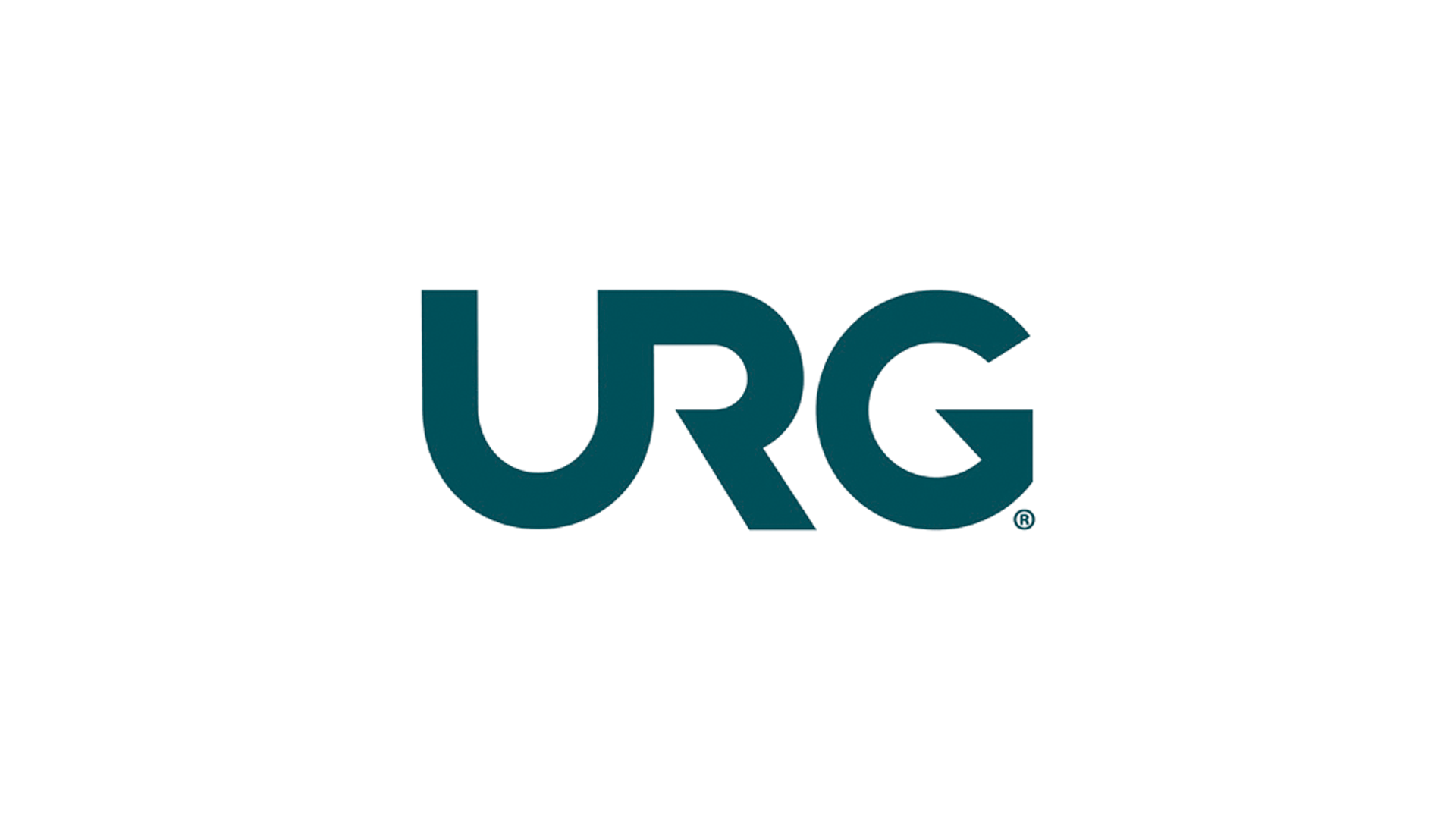 URG corporate logo in dark teal typography