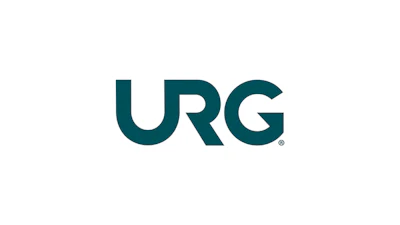URG corporate logo in dark teal typography