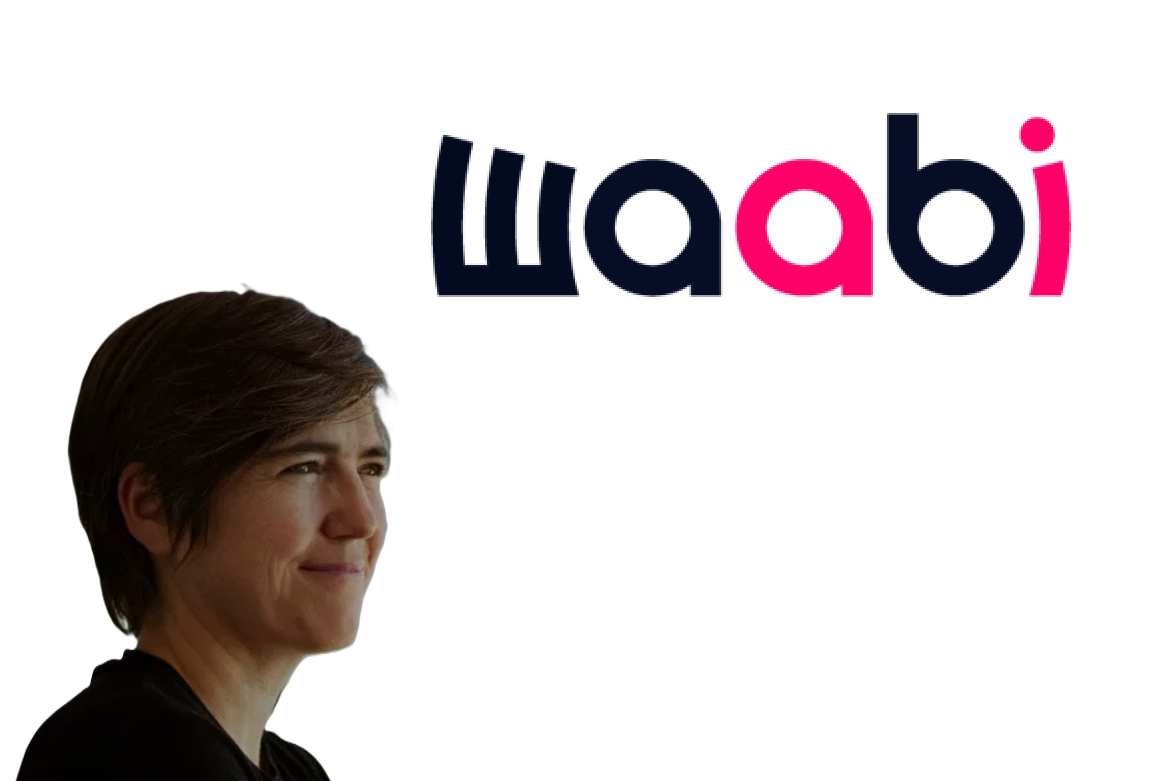 Wabi brand logo with navy and pink typography