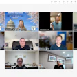Virtual meeting grid showing ten participants in a video conference call with ARA Hill Days 2026 promotional graphics visible