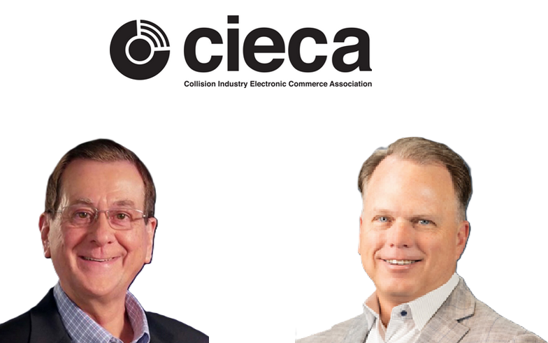 CIECA logo with circular electronic symbol and two professional headshots of male executives