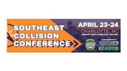 Southeast Collision Conference banner, April 23-24 in Charlotte, NC at Embassy Suites Charlotte Concord