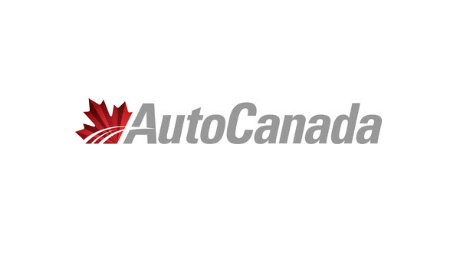 Auto Canada logo featuring a red maple leaf icon with gray text