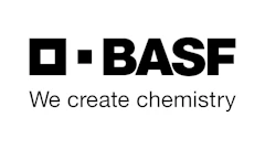 BASF logo with tagline 'We create chemistry' in black and white