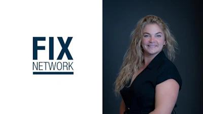 FIX Network logo with professional headshot of a woman in black blazer