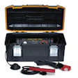 Orange and black automotive induction heating tool kit with cables, clamps, and accessories displayed
